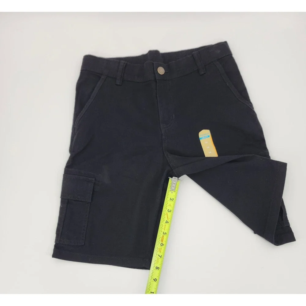 Thereabouts Boys Black Cargo Shorts Adjustable Waist Size 14 NWT Uniform